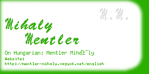 mihaly mentler business card